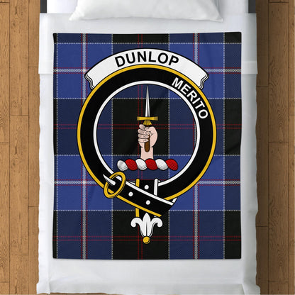 Scottish Clan Dunlop Crest Tartan Blanket