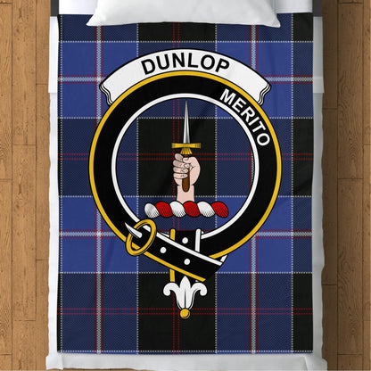 Scottish Clan Dunlop Crest Tartan Blanket