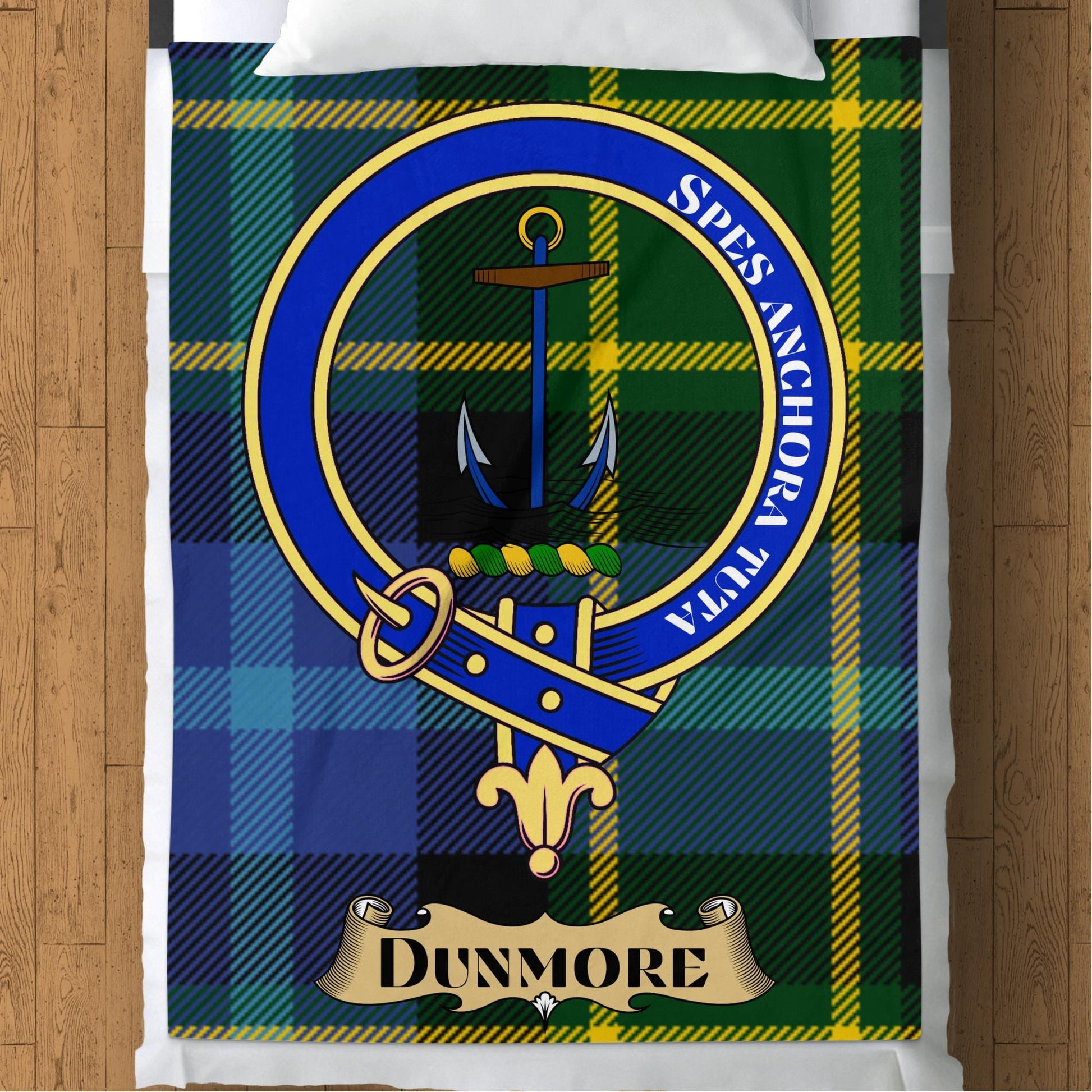 Scottish Clan Dunmore Crest Tartan Blanket