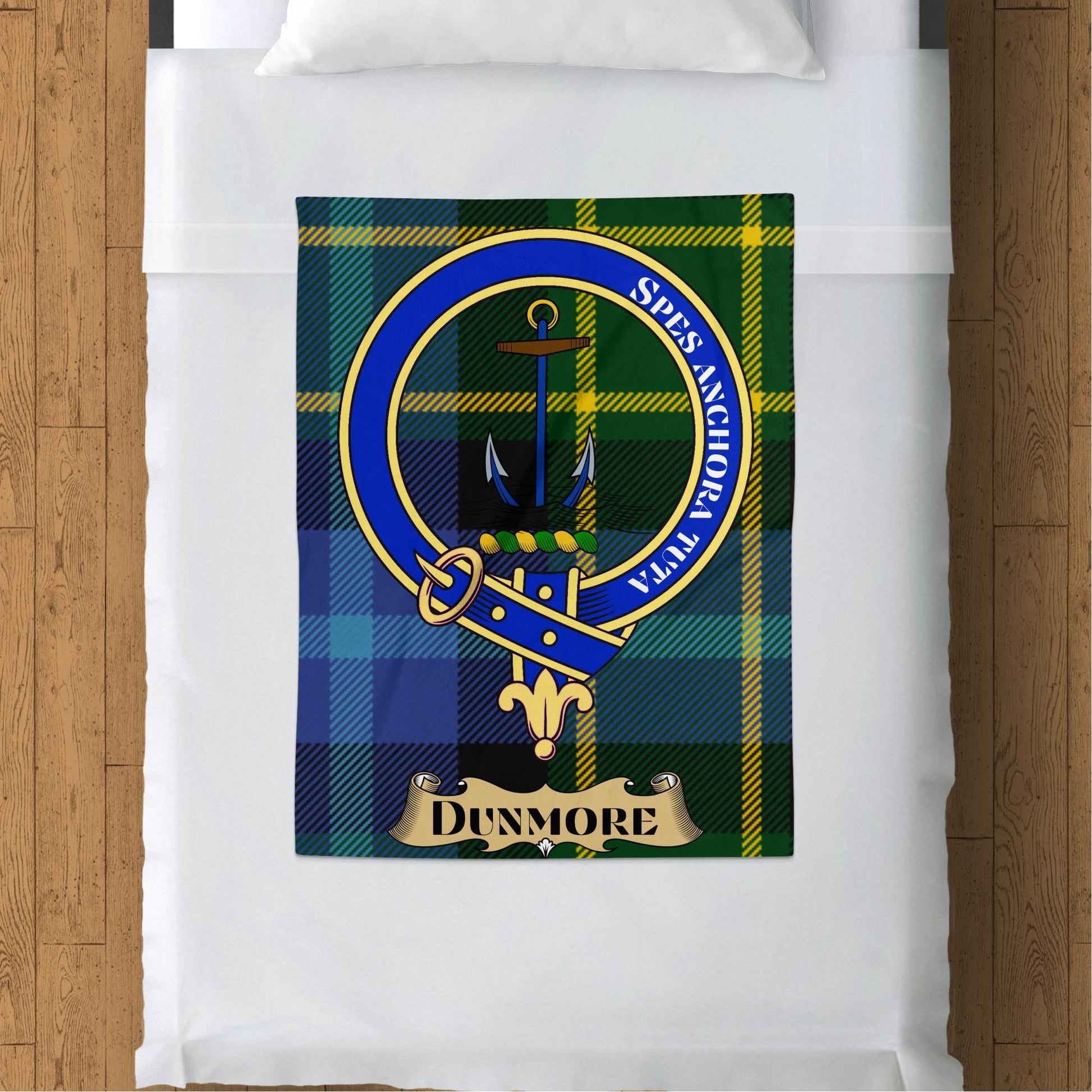 Scottish Clan Dunmore Crest Tartan Blanket