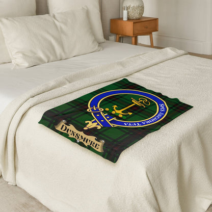 Scottish Clan Dunsmure Crest Tartan Blanket