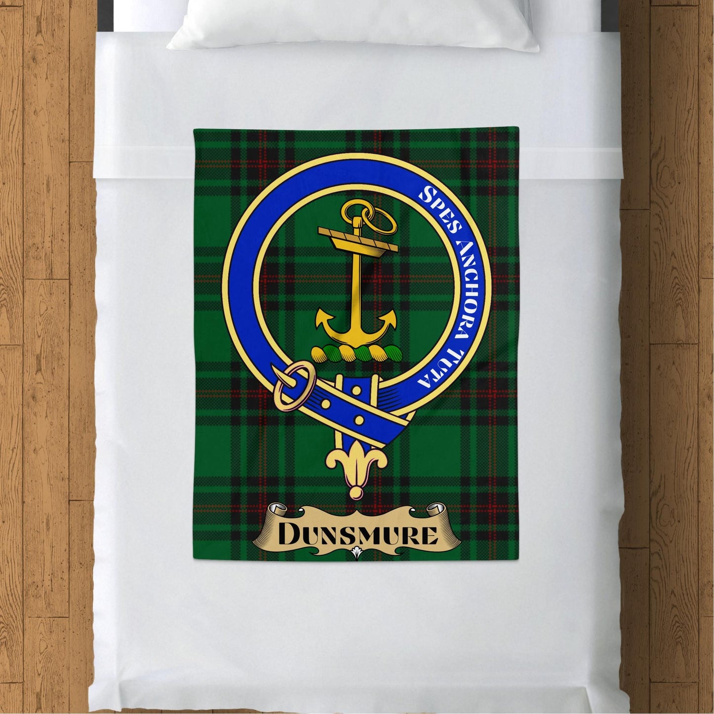 Scottish Clan Dunsmure Crest Tartan Blanket