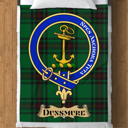 Scottish Clan Dunsmure Crest Tartan Blanket