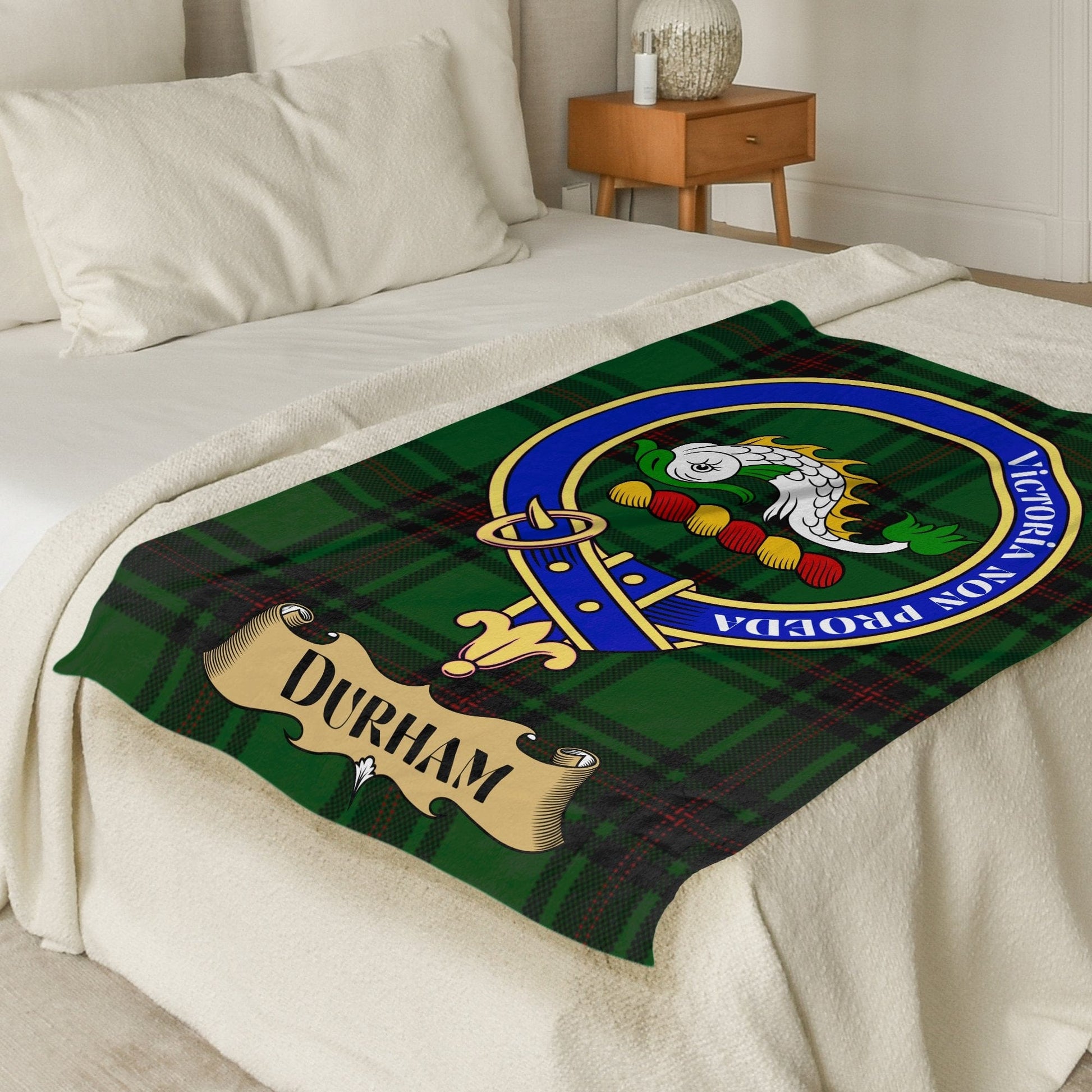 Scottish Clan Durham Crest Tartan Blanket