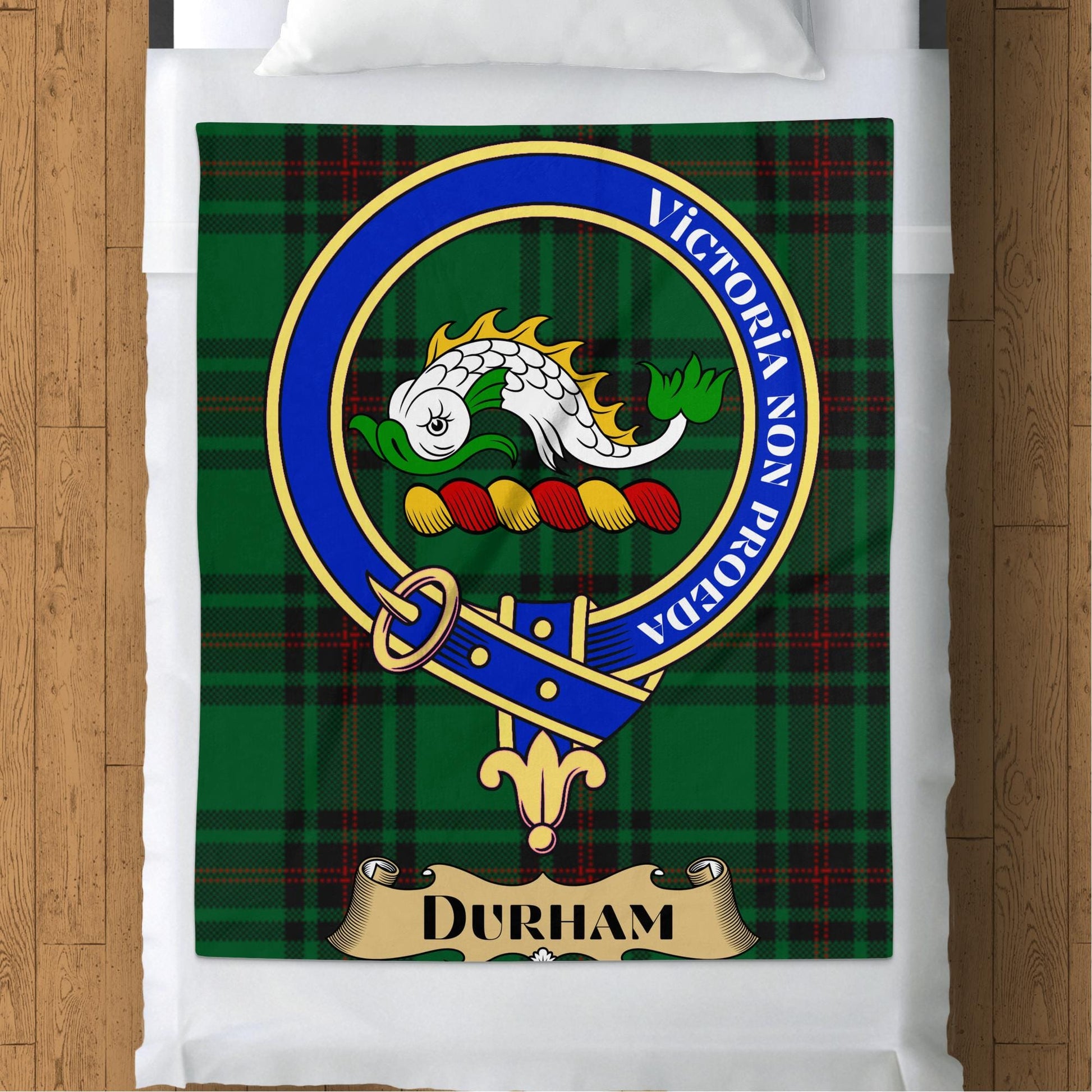 Scottish Clan Durham Crest Tartan Blanket