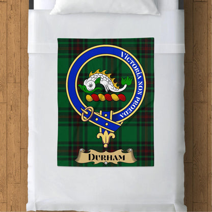 Scottish Clan Durham Crest Tartan Blanket