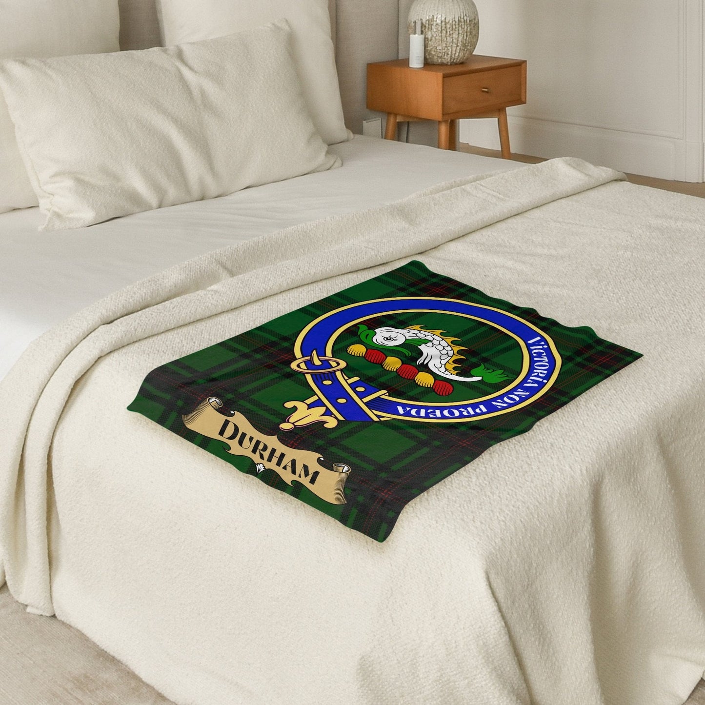 Scottish Clan Durham Crest Tartan Blanket