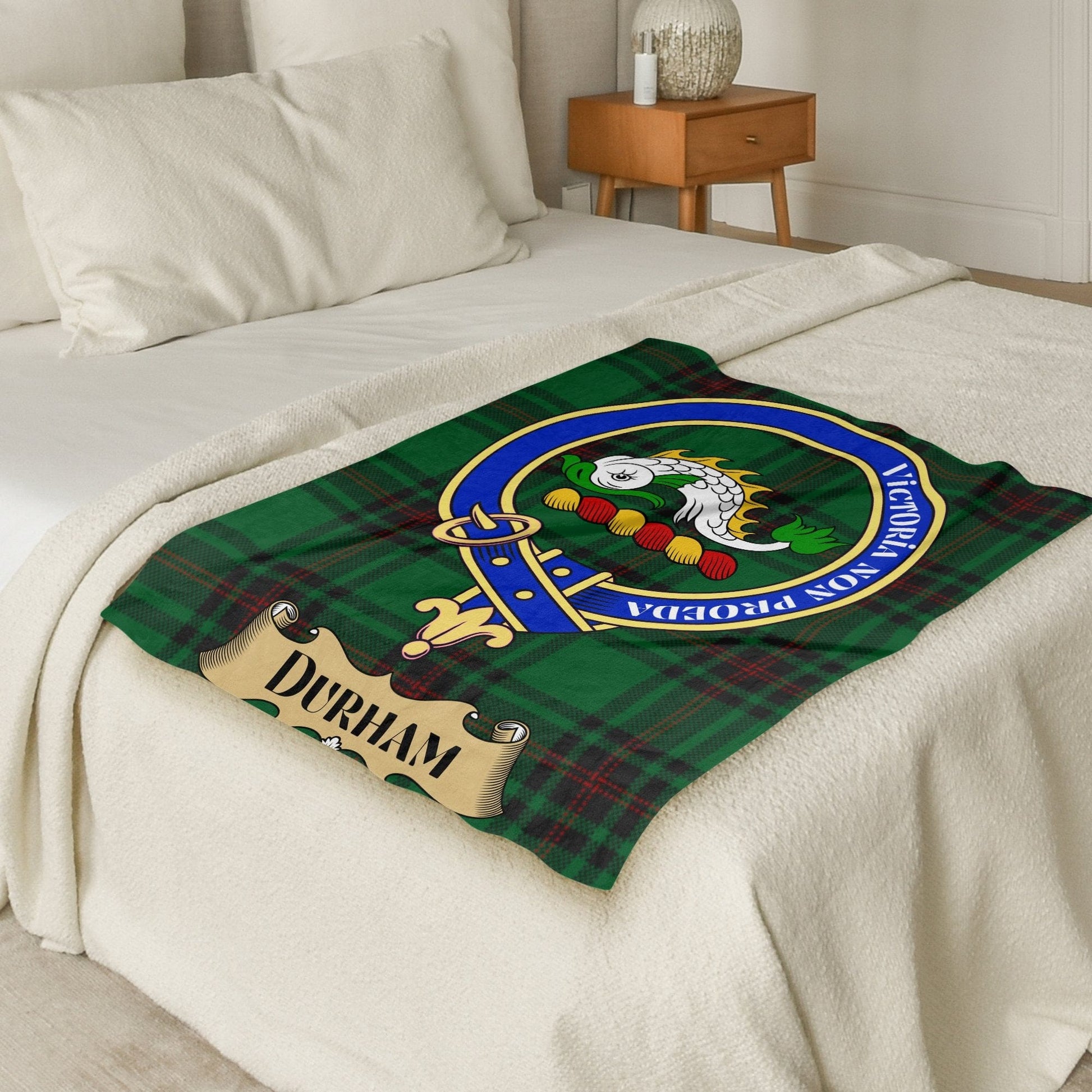 Scottish Clan Durham Crest Tartan Blanket