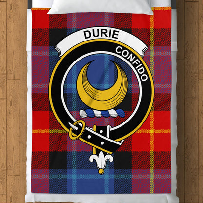 Scottish Clan Durie Crest Tartan Blanket