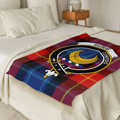 Scottish Clan Durie Crest Tartan Blanket