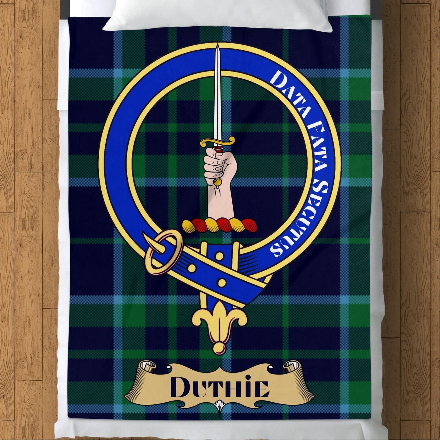 Scottish Clan Duthie Crest Tartan Blanket