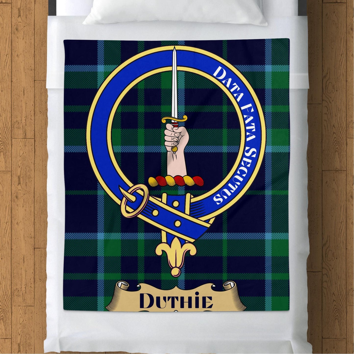 Scottish Clan Duthie Crest Tartan Blanket