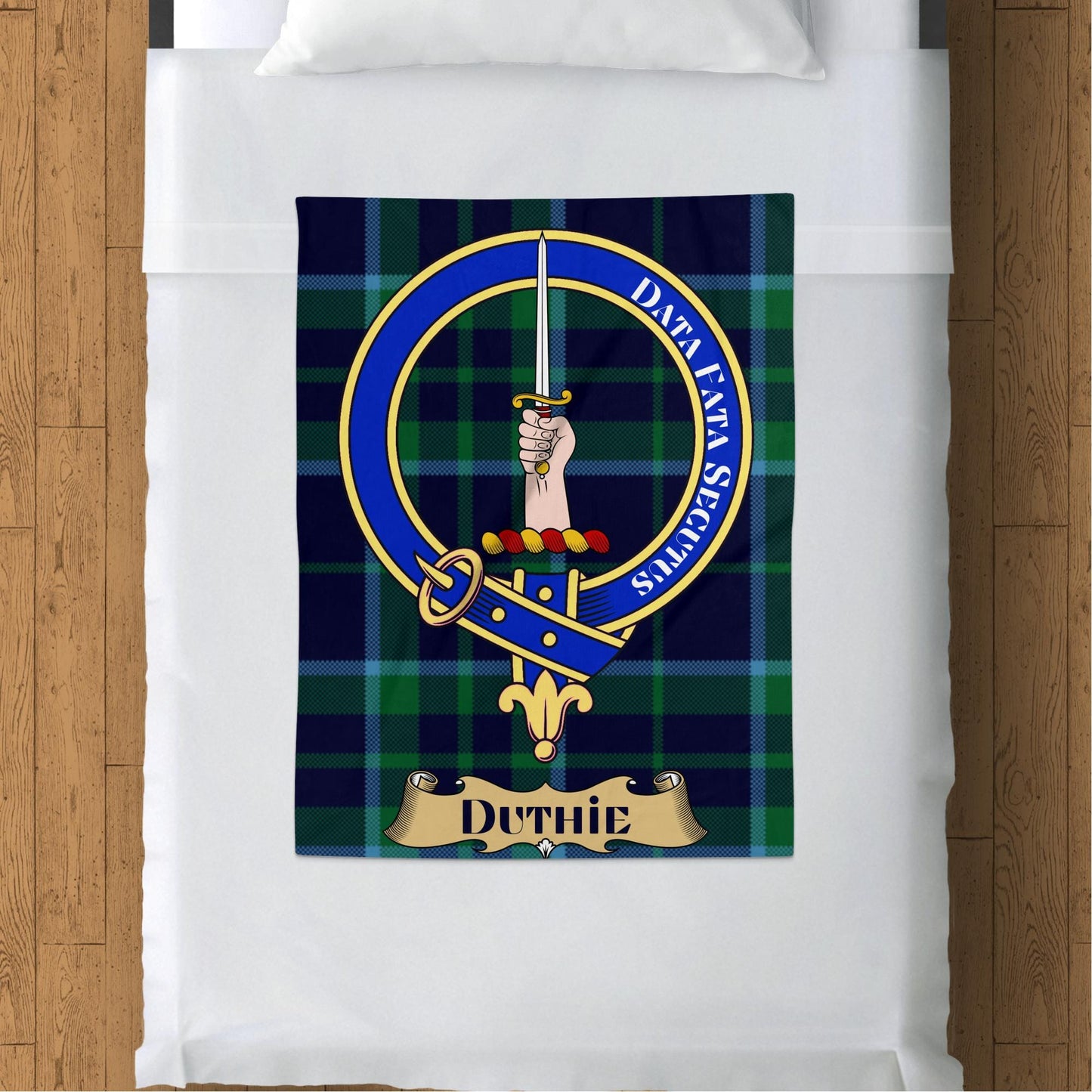 Scottish Clan Duthie Crest Tartan Blanket