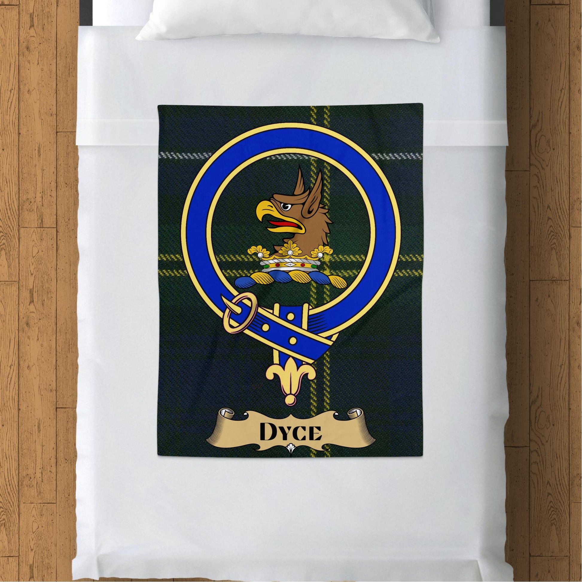 Scottish Clan Dyce Crest Tartan Blanket