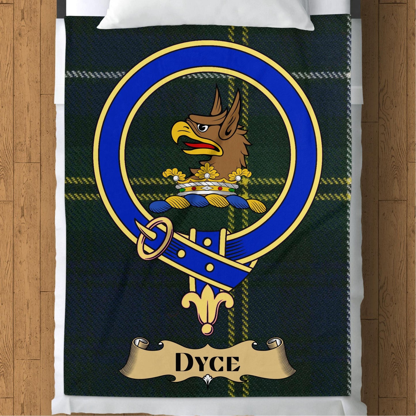 Scottish Clan Dyce Crest Tartan Blanket