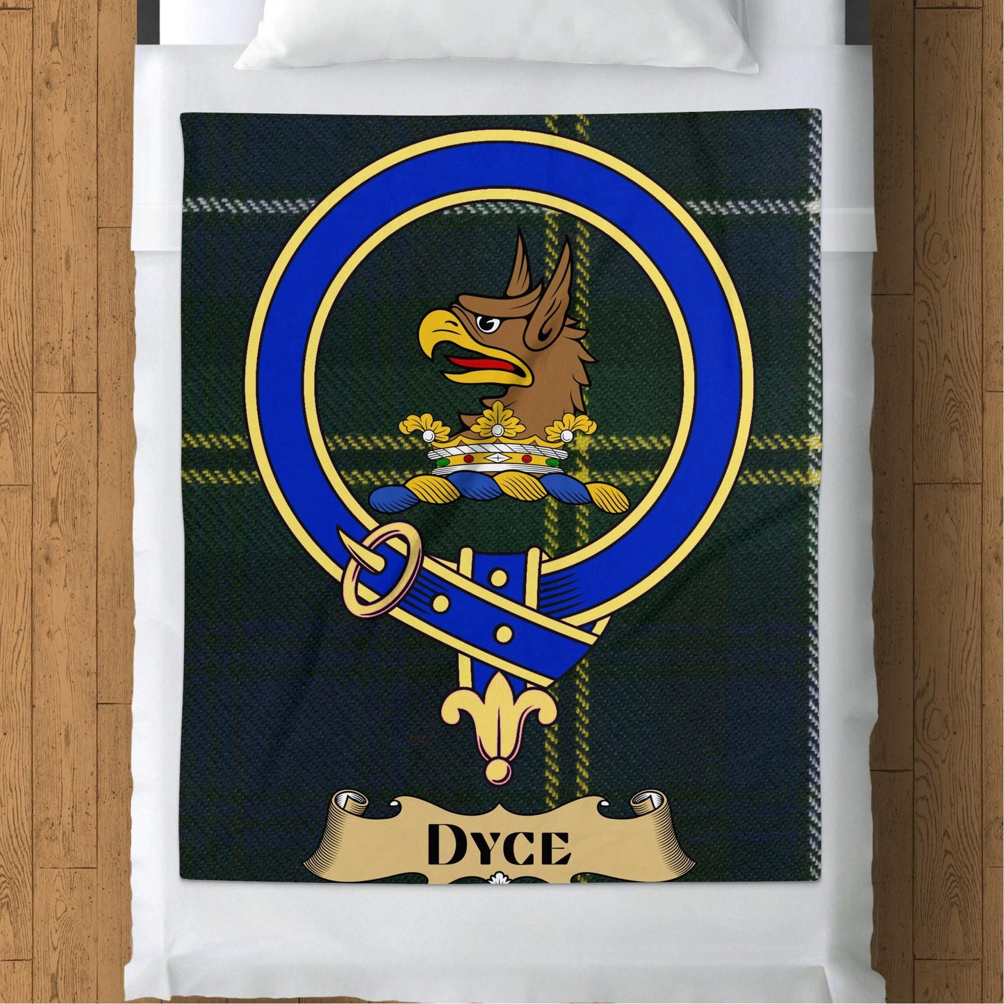 Scottish Clan Dyce Crest Tartan Blanket