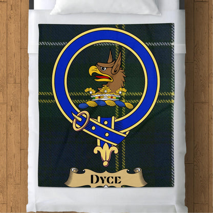 Scottish Clan Dyce Crest Tartan Blanket