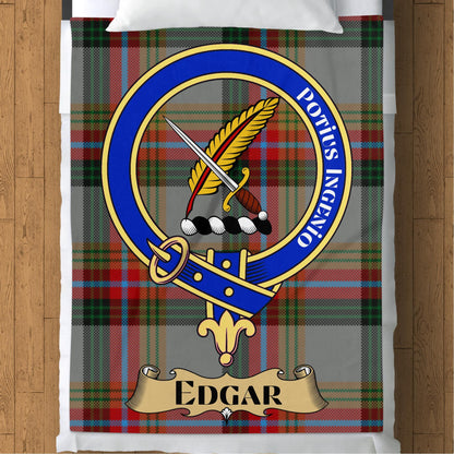 Scottish Clan Edgar Crest Tartan Blanket