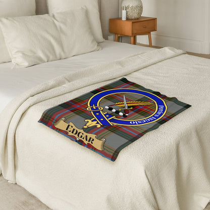 Scottish Clan Edgar Crest Tartan Blanket