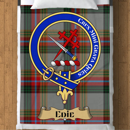 Scottish Clan Edie Crest Tartan Blanket