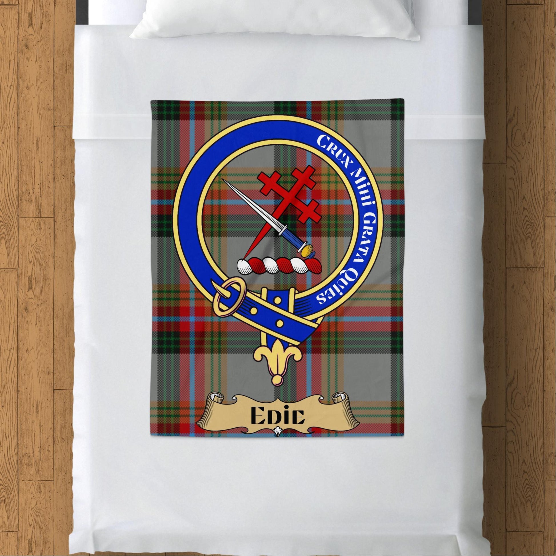 Scottish Clan Edie Crest Tartan Blanket