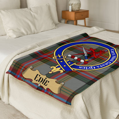 Scottish Clan Edie Crest Tartan Blanket