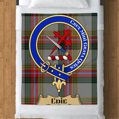 Scottish Clan Edie Crest Tartan Blanket