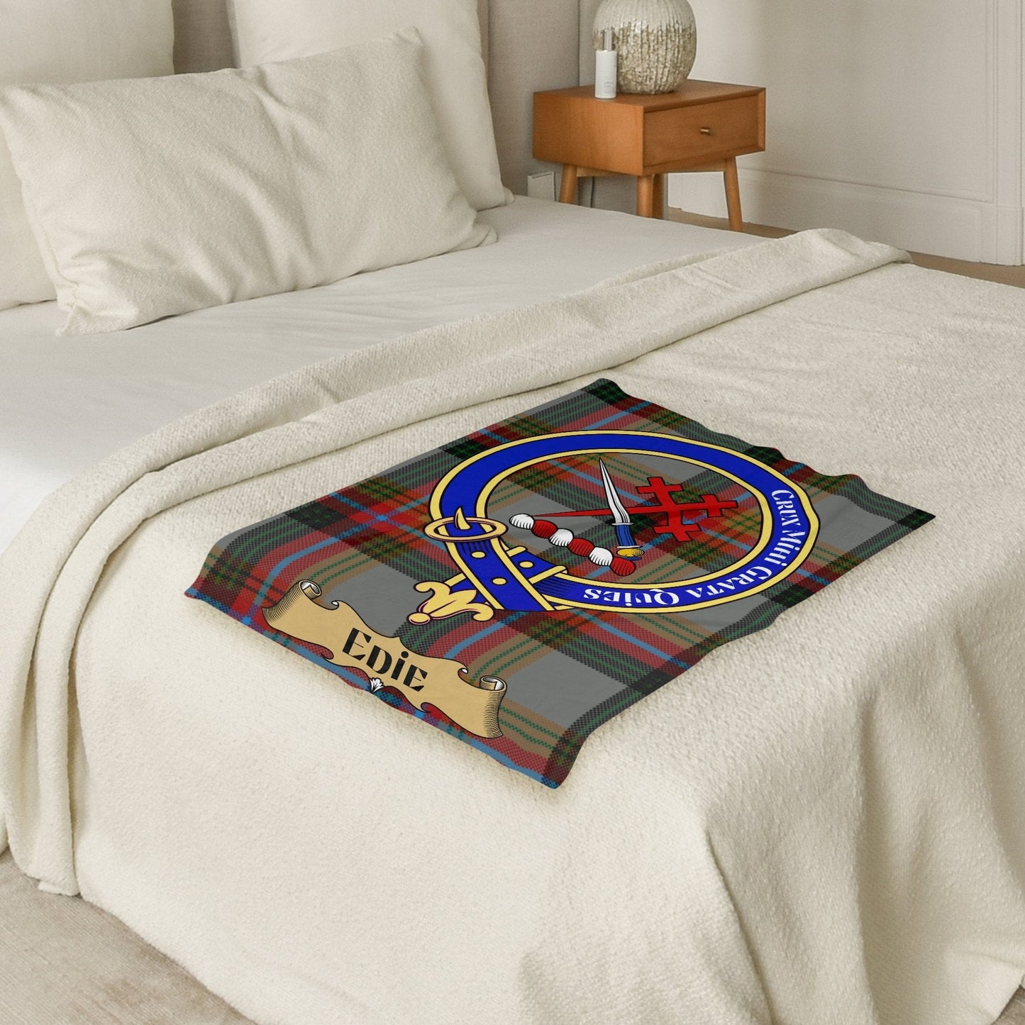 Scottish Clan Edie Crest Tartan Blanket