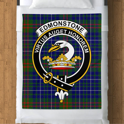 Scottish Clan Edmonstone Crest Tartan Blanket