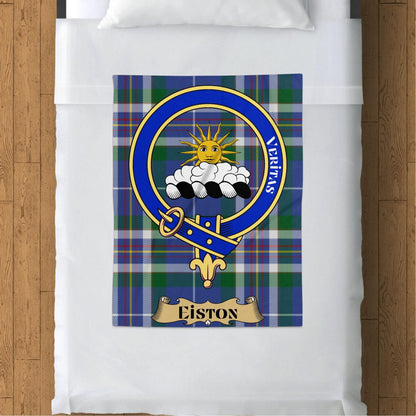 Scottish Clan Eiston Crest Tartan Blanket