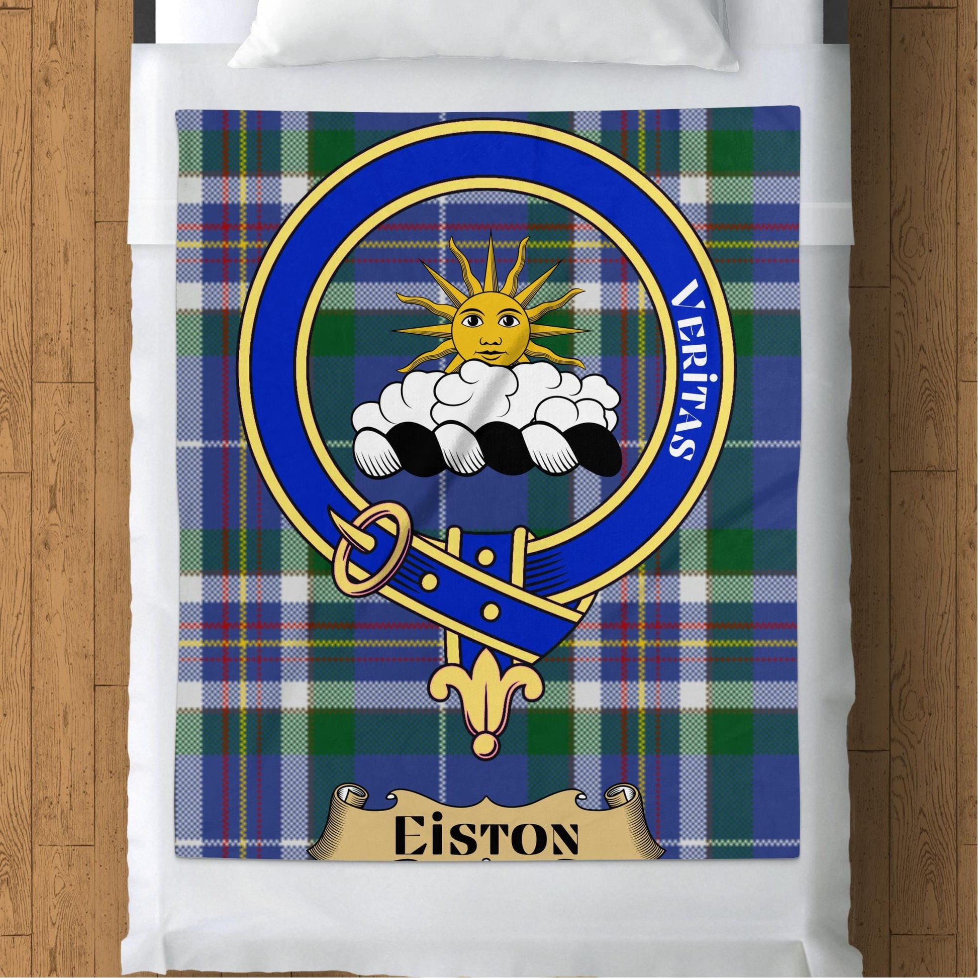 Scottish Clan Eiston Crest Tartan Blanket