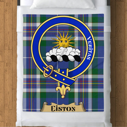 Scottish Clan Eiston Crest Tartan Blanket