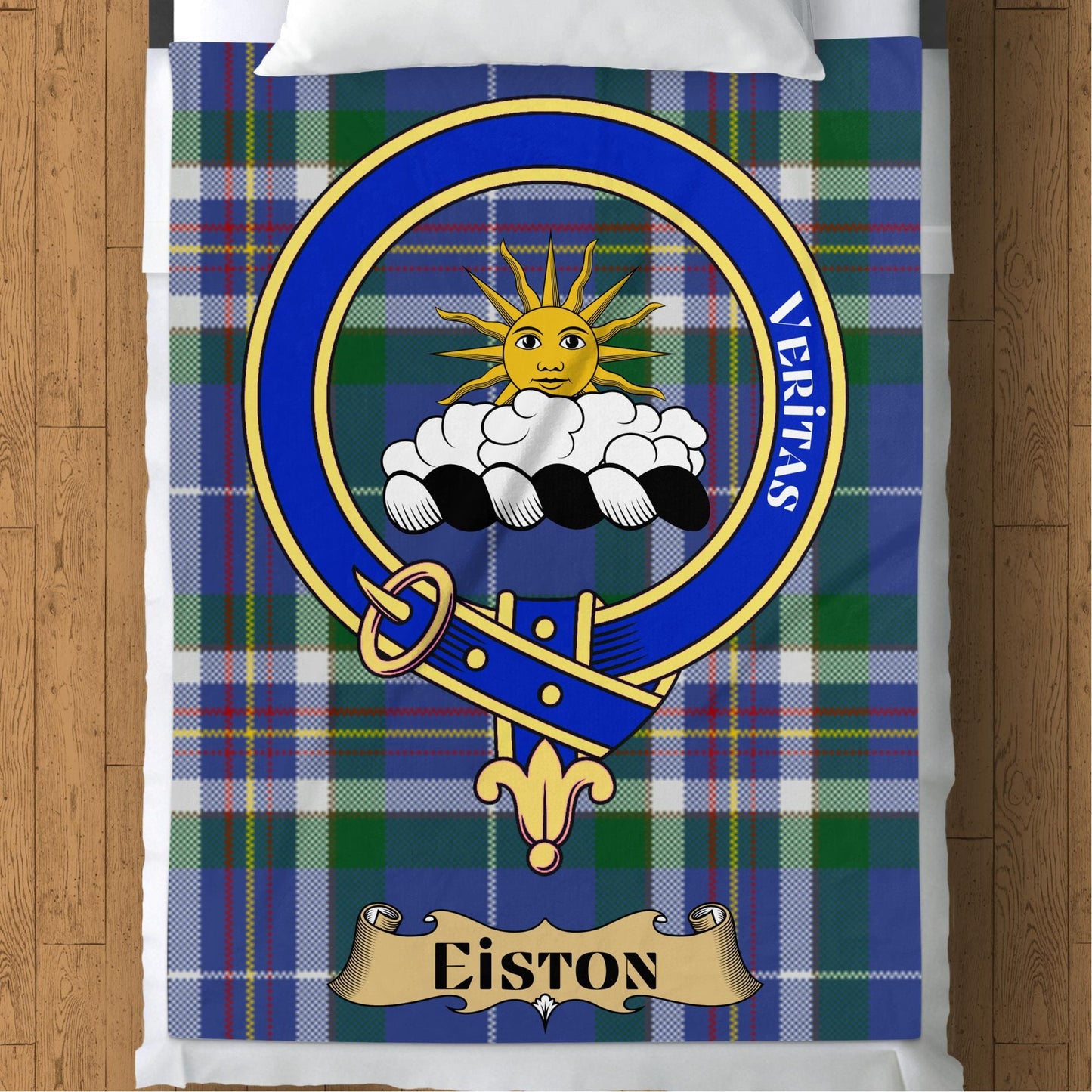 Scottish Clan Eiston Crest Tartan Blanket