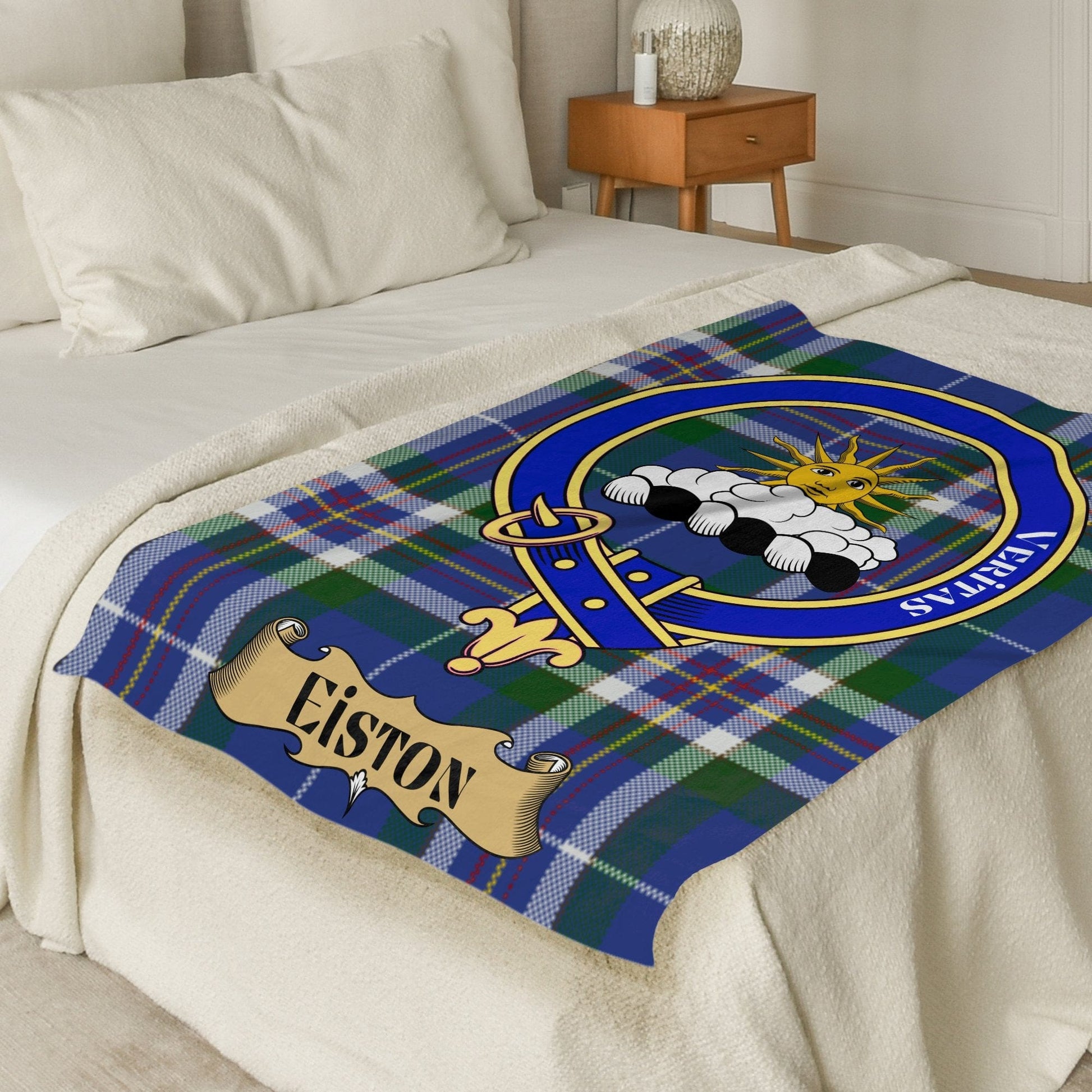 Scottish Clan Eiston Crest Tartan Blanket