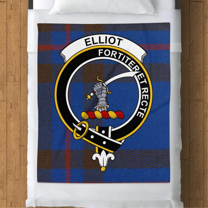 Scottish Clan Elliot Crest Tartan Blanket