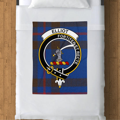 Scottish Clan Elliot Crest Tartan Blanket