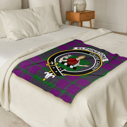 Scottish Clan Elphinstone Crest Tartan Blanket