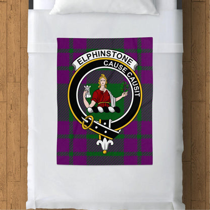 Scottish Clan Elphinstone Crest Tartan Blanket