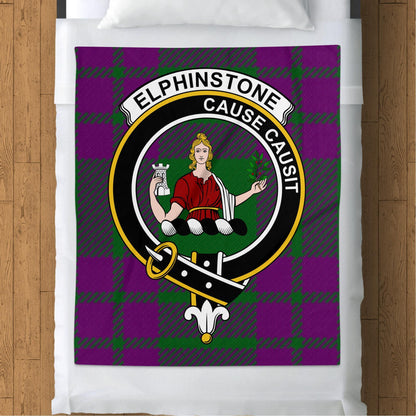 Scottish Clan Elphinstone Crest Tartan Blanket