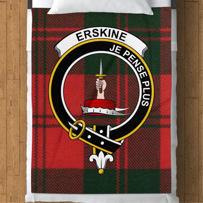 Scottish Clan Erskine Crest Tartan Blanket