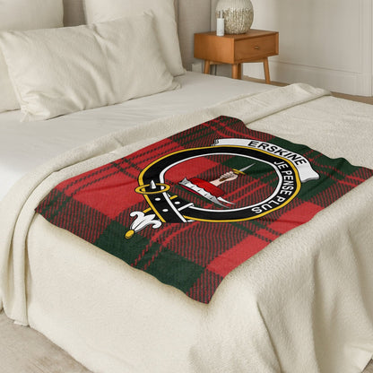 Scottish Clan Erskine Crest Tartan Blanket