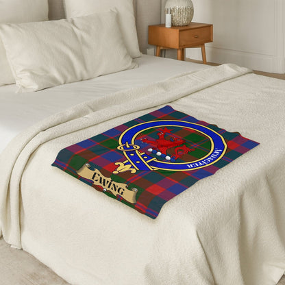 Scottish Clan Ewing Crest Tartan Blanket