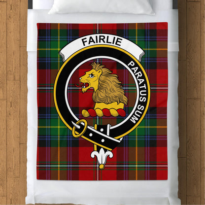 Scottish Clan Fairlie Crest Tartan Blanket