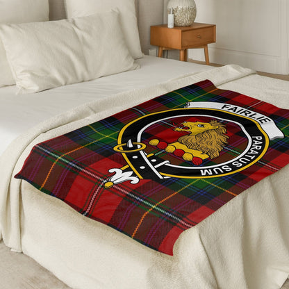 Scottish Clan Fairlie Crest Tartan Blanket