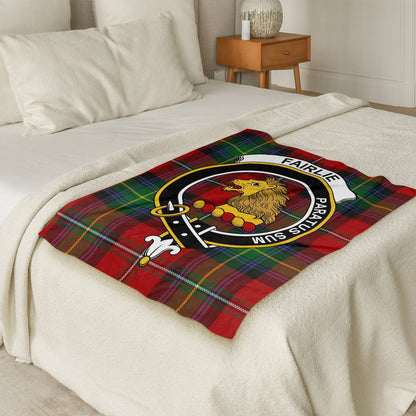 Scottish Clan Fairlie Crest Tartan Blanket