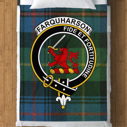 Scottish Clan Farquharson Crest Tartan Blanket