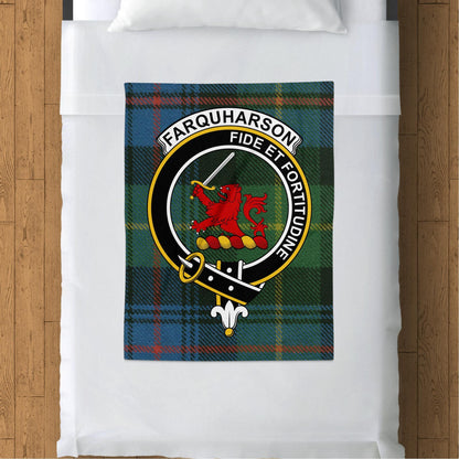 Scottish Clan Farquharson Crest Tartan Blanket