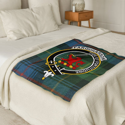 Scottish Clan Farquharson Crest Tartan Blanket