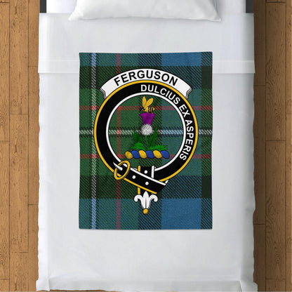 Scottish Clan Ferguson Crest Tartan Blanket