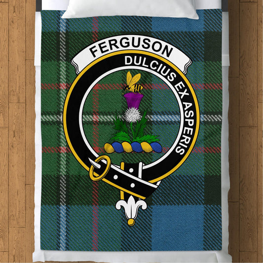 Scottish Clan Ferguson Crest Tartan Blanket